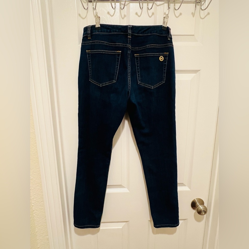 Michael Kors Skinny Jeans Womens Bleu Zip Front Pockets STRETCH Size 6 - Picture 7 of 9